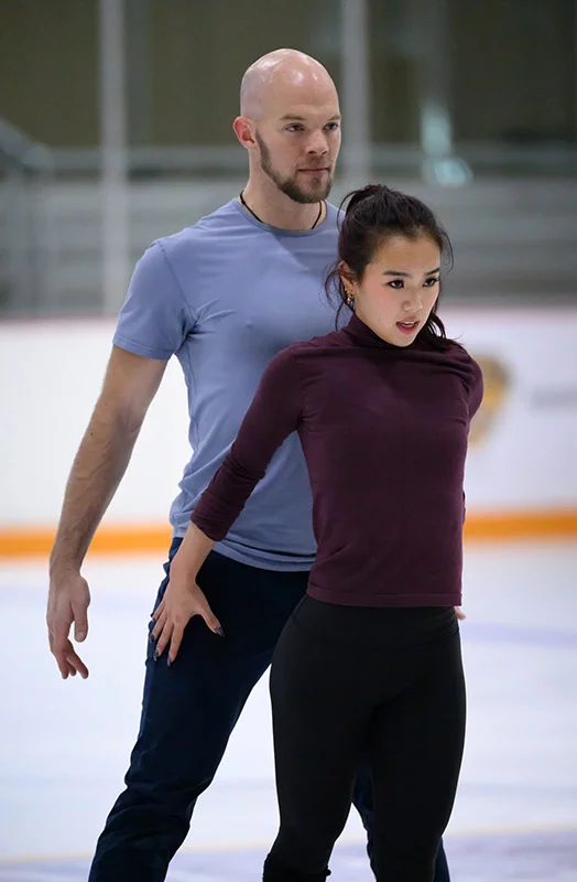 Ellie Kam and Danny O'Shea have forged a strong connection that has put them at the top of pairs figure skating in the world. Here, they did a practice session at the Broadmoor World Arena in Colorado Springs, days before heading to compete in Milan, Italy. Photo by Mark Reis, for UCHealth.