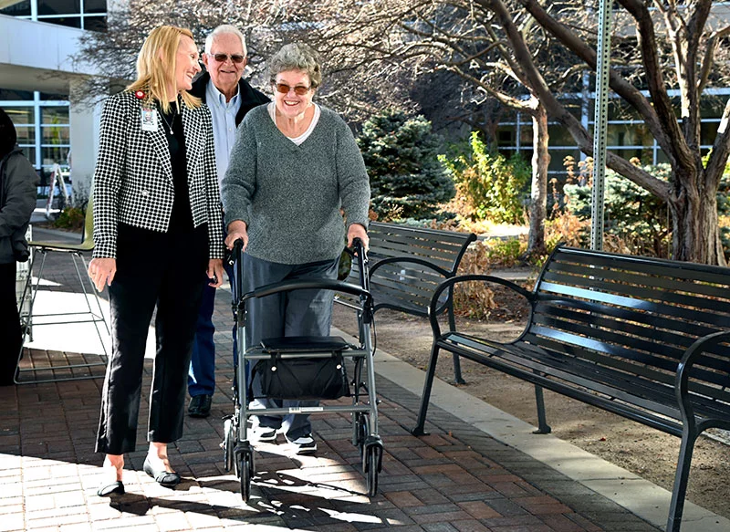 Don and Patty’s daughter, Mandy Moorer, left, started her UCHealth career at the UCHealth University of Colorado Hospital as a nursing student 24 years ago. She is now the director of patient services for critical care at University of Colorado Hospital. Photo by Sonya Doctorian, UCHealth.