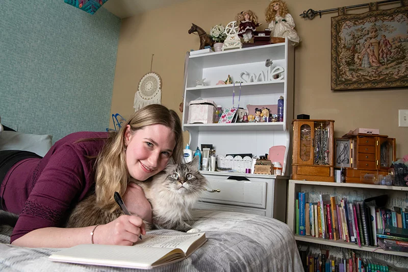 When Aubriana found out she was accepted into the Project SEARCH program at Memorial Hospital Central, she was "over the moon," her mom said. “Working in health care has been her dream for many years." Photo by Chuck Bigger, for UCHealth.