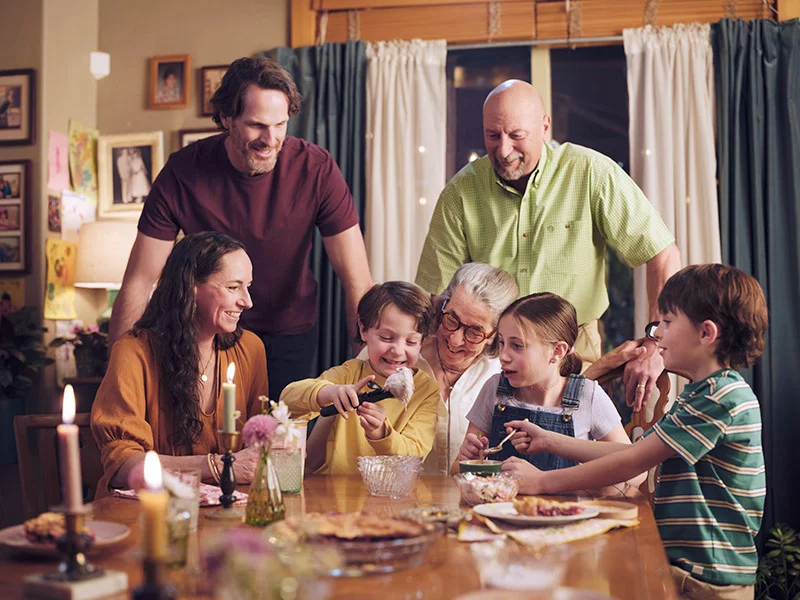 Family members have been central to Peggy's recovery during her cancer journey. Peggy and her husband love to gather for regular meals with their children and grandchildren. Photo: UCHealth.