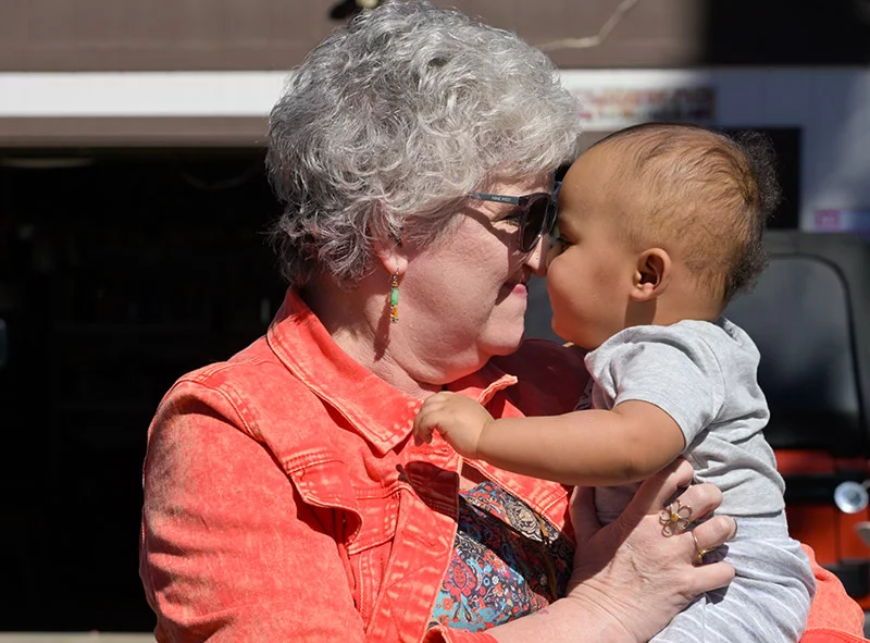 Jermaine loves cuddling and rubbing noses with his grandmother. Photo by Cyrus McCrimmon for UCHealth.