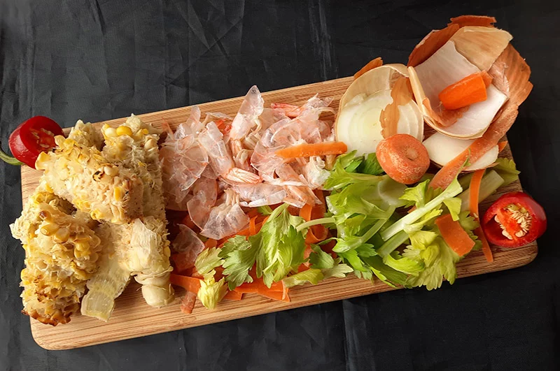 Into the garbage or compost bin? Nope. Next stop, the stockpot. Phot by Bill St. John, for UCHealth.