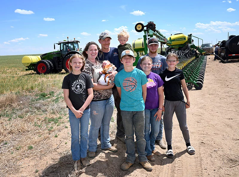 Jade Jacquart and her boyfriend, Braden Dunlap, welcomed their new baby, Beauden, in April at UCHealth Parkview Medical Center in Pueblo. Hospital workers are handling a baby boom as rural hospitals stop offering maternity care. Jade and Braden live on a remote ranch in southeastern Colorado, two hours from Pueblo. While the couple has helped their cows give birth, the last thing they wanted was an emergency birth on the side of a lonely road. Careful planning with their midwife led to Beaden’s safe birth. Here, they pose with all of their children. Jade holds Beauden. Braden holds big brother, Raeden, 2. And from left to right: Kynlee Dunlap,11, Landon Jacquart, 12, Sadie Jacquart,10, Kadan Dunlap,19, and Hadlee Dunlap,12. Photo by Sonya Doctorian, UCHealth.