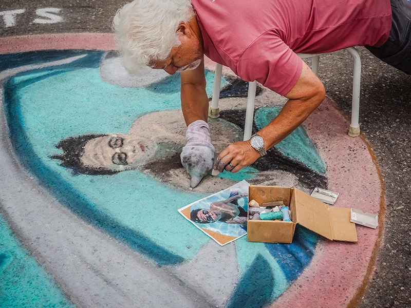 At the Denver Chalk Art Festival, check out artists at work while enjoying live music, food trucks and various vendors selling crafts and art-related items. Photo courtesy of Denver Chalk Art Festival.