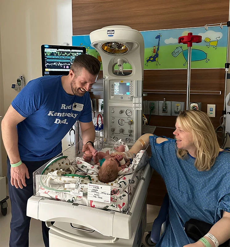 Kayla and Zac were thrilled to wlecome their son into the world. Photo courtesy of Kayla Calkin.
