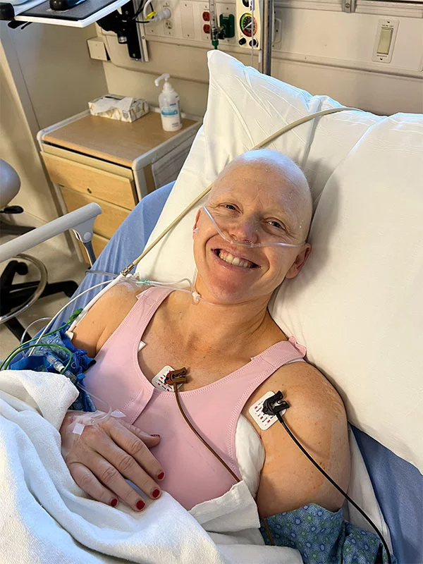 Kayla showed off her trademark positivity even on the day when she had to have surgery. She received care through the Young Women's Breast Cancer Program at UCHealth University of Colorado Hospital. Photo courtesy of Kayla Calkin.