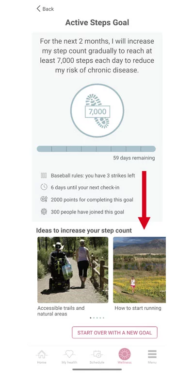 When you focus on a goal based on your wellness profile, you can explore resources that motivate you and support your progress. Photo: UCHealth.