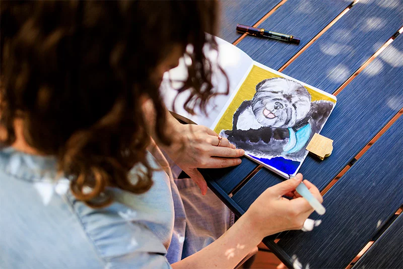 For Margot, uterine fibroids made painting, sketching and writing nearly impossible, not only because she couldn’t sit for extended periods of time but also because blood loss caused severe anemia that left her badly fatigued. Photo by Michael Ciaglo, for UCHealth.