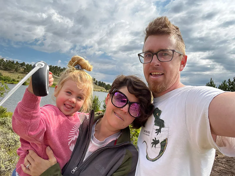 Through every challenge, Kate found strength in the family she shares with her husband, Mike, and their daughter, Runi. Photo courtesy of Kate Showalter.
