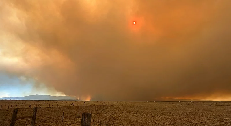 Smoke from the Aspen Acres Fire blankets the sky over Pueblo and surrounding communities. Photo by Todd Seip, UCHealth.
