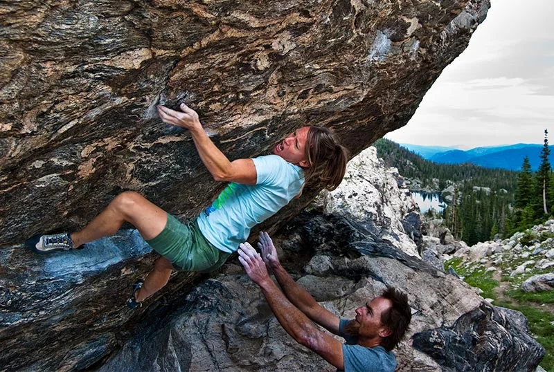 Melissa climbing before her accident at Sunspot in Chaos Canyon in Rocky Mountain National Park. Photo by Sam Davis, courtesy of Melissa Strong.