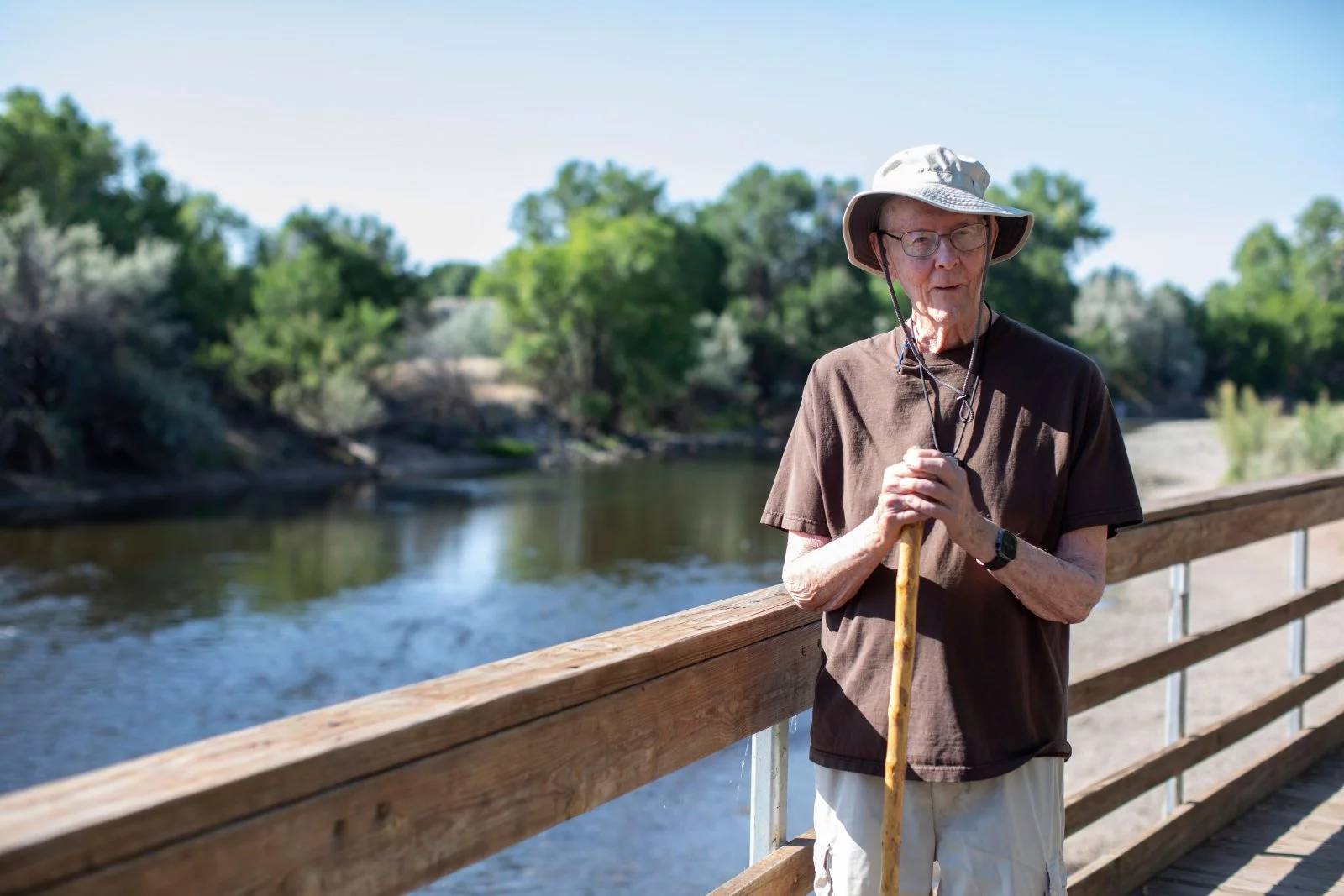 Ray White of Pueblo at the nature center. Ray White is taking part in the Pueblo 150 Challenge, walking 150 miles during June and July. The challenge commemorates Colorado's 150th birthday this year. To make his goal, White has been walking at least three miles each day. Photo by Anslee Wolfe, for UCHealth.