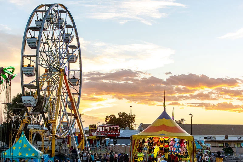 Carnival at Colorado State Fair. The Colorado State Fair carnival features rides and games for all ages.