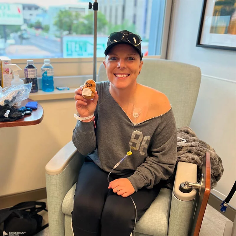 Karissa Goossen during treatment. Members of Karissa Goossen's care team said her ability to stay positive through every challenge inspired those around her. Photo courtesy of Karissa Goossen. 
