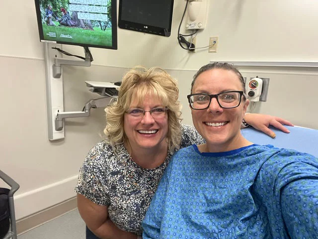 Karissa Goossen, right. Genetic counseling revealed a CHEK2 gene mutation, prompting additional screenings that proved vital to Karissa Goossen's care. Photo courtesy of Karissa Goossen. 