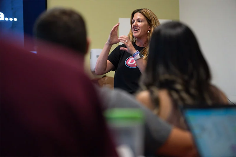 UCHealth Prenatal Group, metro Denver, 2026. Kristin Howorko, a lactation expert and owner of Milk'd UP, speaks about breastfeeding and pumping milk for newborns during a group prenatal visit at UCHealth Family Medicine in Westminster. Photo by Mark Reis, for UCHealth.Photo by Mark Reis, for UCHealth.