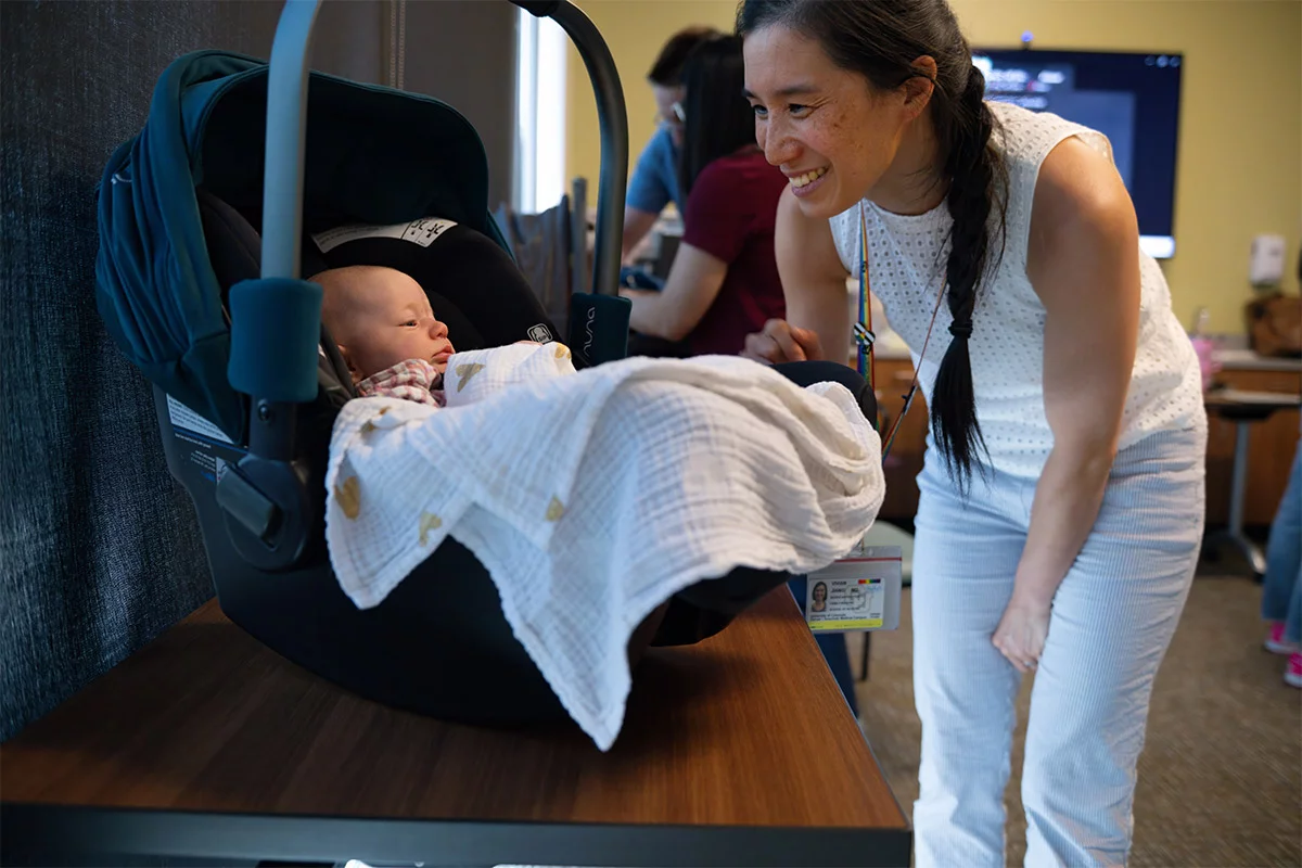 Group prenatal visits in the Denver area. Dr. Vivian Jiang loves caring for both newborns and their moms as a family medicine doctor. Group prenatal visits require additional planning and logistics, but patients love the group visits. They get more time to ask questions than they do during standard one-on-one visits with providers. And they get to learn from one another both before and after giving birth. Photo by Mark Reis, for UCHealth.