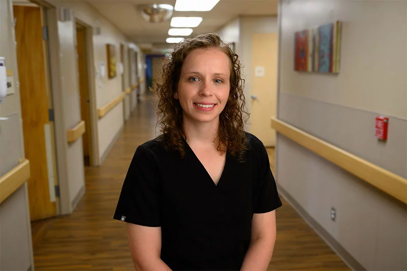 Laird loves tackling complex clinical problems, caring for a diverse patient population and was certain that she wanted to work as a primary care doctor or a hospitalist, a doctor who coordinates and manages care of hospitalized patients. After doing clinical rotations at Parkview when she was in medical school, she knew she wanted to apply to the internal medicine residency program there. Photo by Mark Reis for UCHealth.