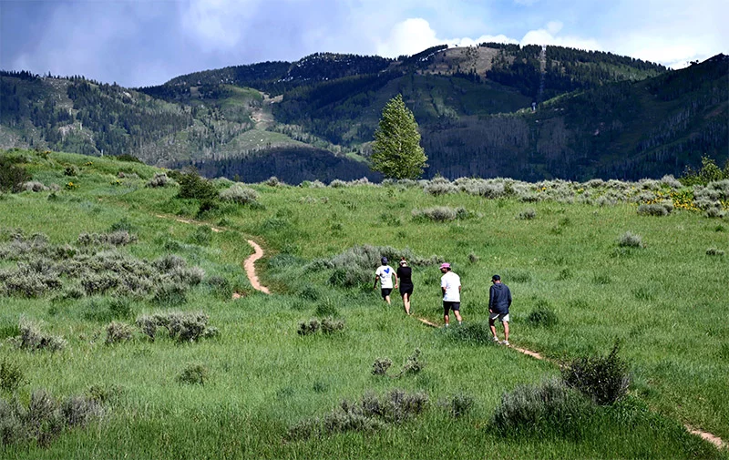 The Gautreaux family likes to hike at Rita Valentine Dog Park in town, which has a view of the Steamboat Springs Ski Resort’s ski runs. Photo by Sonya Doctorian, UCHealth.
