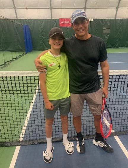 Eric and his younger son, Preston, share a love of tennis. Preston Gautreaux is a sophomore this fall at Steamboat Springs High School and an active member of the tennis team. Photo courtesy of Eric Gautreaux.