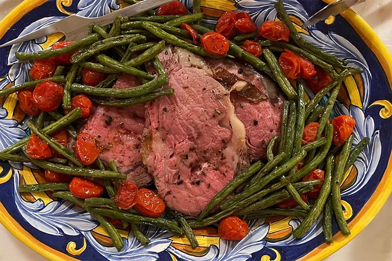 Roast prime rib of beef, a recipe from Chef Jamey Fader of Colorado, flavored with various herbs and spices, among which is good old black pepper. Photo by Bill St. John for UCHealth.