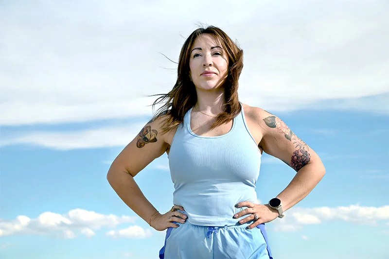 Kristine Ortiz learned she has a gene mutation that puts her at high risk for getting breast and ovarian cancer. She's focusing on preventive care and will get a double mastectomy in January. Others in her family have followed up with genetic testing, and some also have the BRCA2 gene mutation. Photo by Sonya Doctorian, UCHealth.