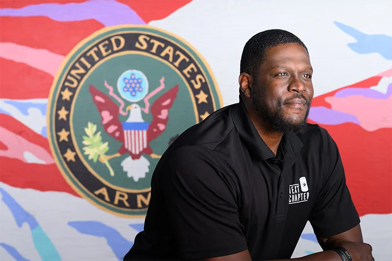 Rodger Johnson is a behavioral health provider with Mt. Carmel and serves as a liaison to Next Chapter. Johnson served 12 years in the Army, including five deployments to the Middle East. Photo by Mark Reis, for UCHealth.