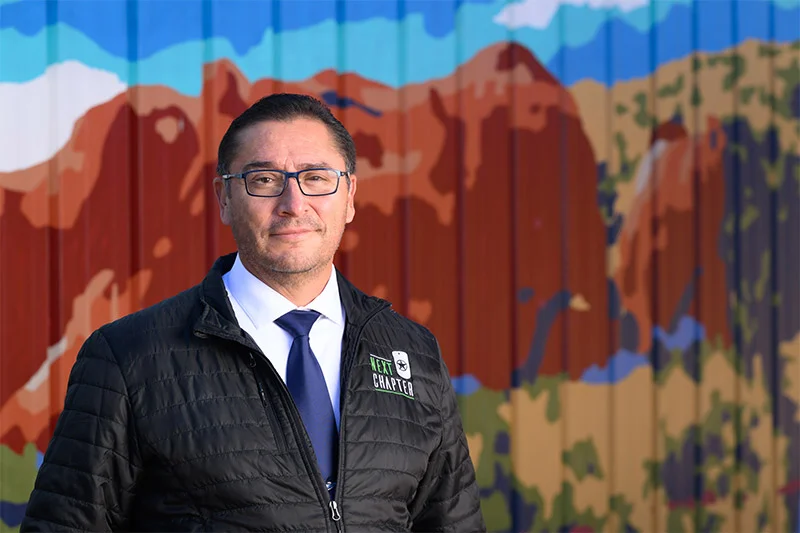 Jose Ramirez, born and raised in Pueblo, enlisted in the U.S. Marine Corps and served four years, then worked in law enforcement in southern Colorado. After Sept. 11, he enlisted in the Army. He now works for Next Chapter. Photo by Mark Reis, for UCHealth.